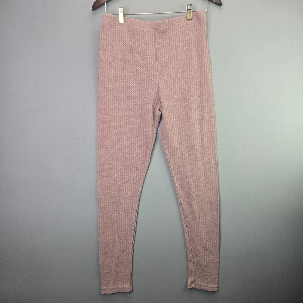 SHEIN SXY Leggings Waffle Knit High Waist Mauve Pink Pants Slim Fit L Casual